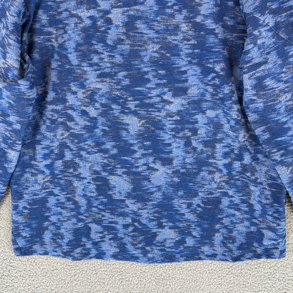 Lululemon Blue camouflage quarter zip mens XXL Pullover fleece shirt thumb holes - Picture 15 of 15